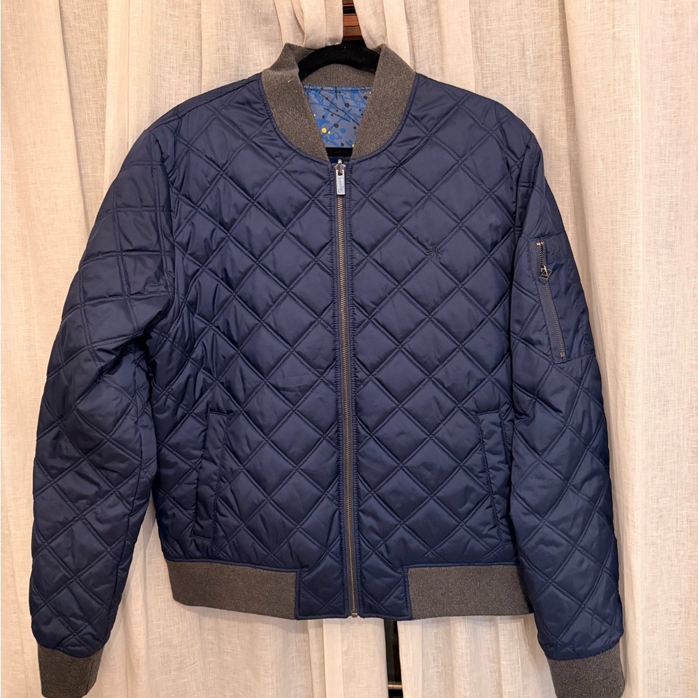 Men's Original Penguin Brand Quilted Navy Bomber Jacket